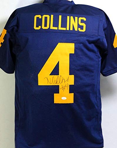 Nico Collins Autographed Blue College Style Custom Jersey