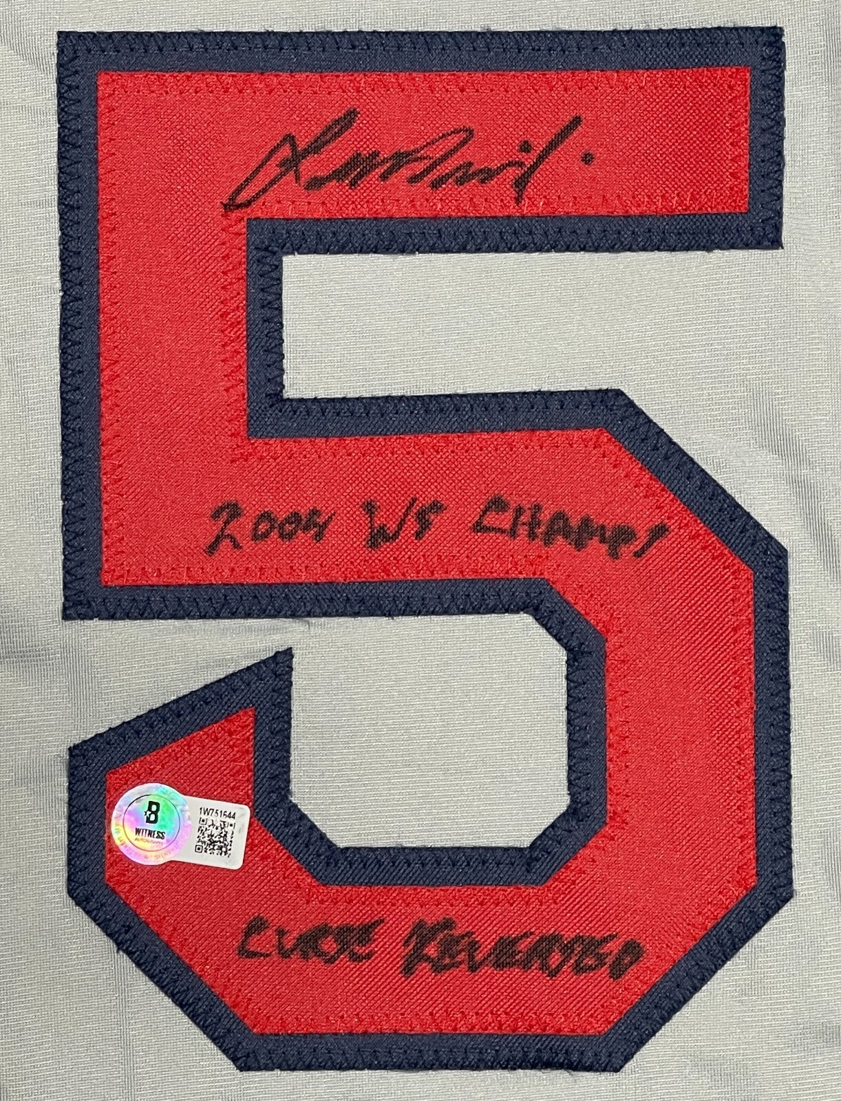 Lenny DiNardo Autographed Boston Red Sox Custom Jersey Inscribed