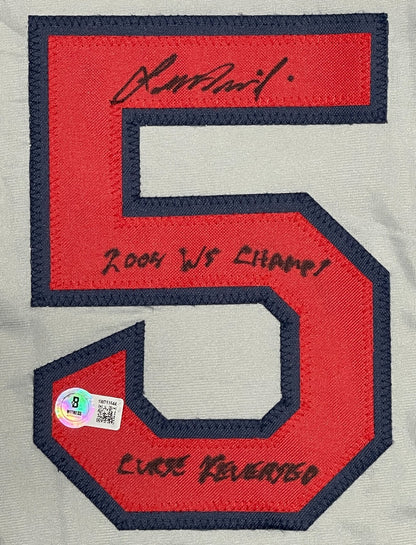Lenny DiNardo Autographed Boston Red Sox Custom Jersey Inscribed