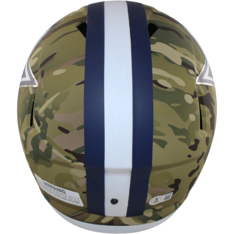 Dak Prescott Autographed Dallas Cowboys Full Size Camo Helmet