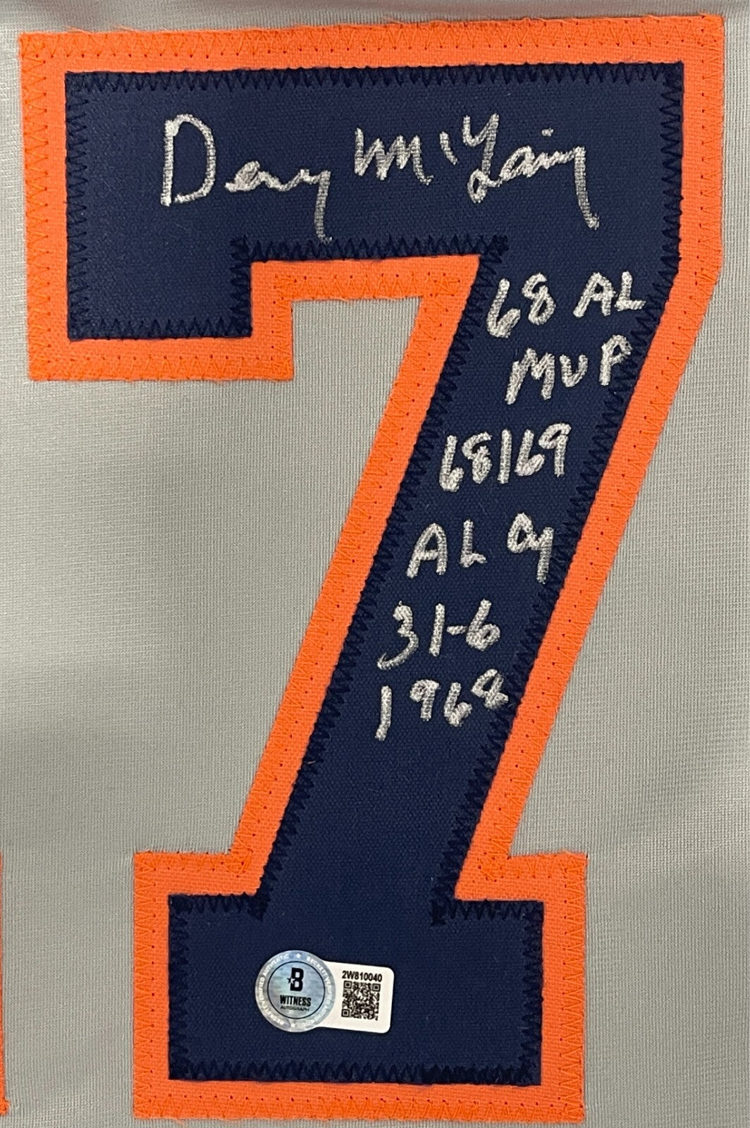 Denny McLain Signed Detroit Tigers Custom Jersey (3 Inscriptions)