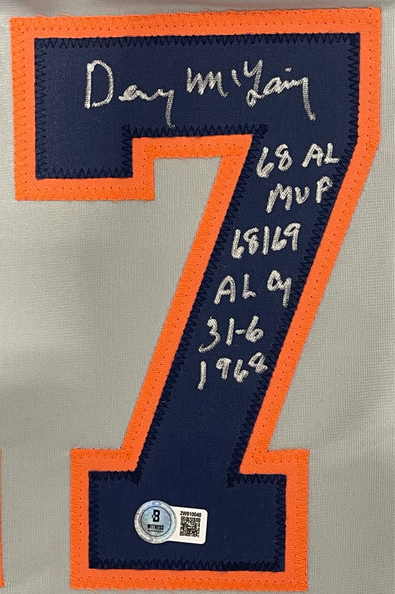 Denny McLain Signed Detroit Tigers Custom Jersey (3 Inscriptions)