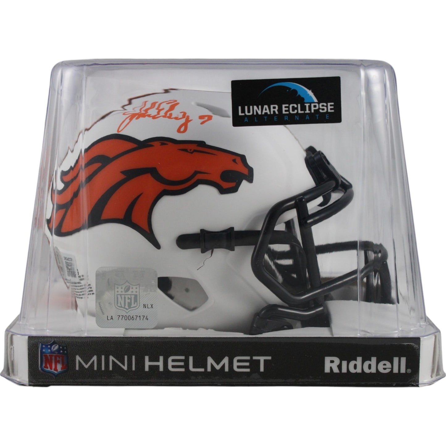 John Elway Denver Broncos Autographed Lunar Mini Helmet