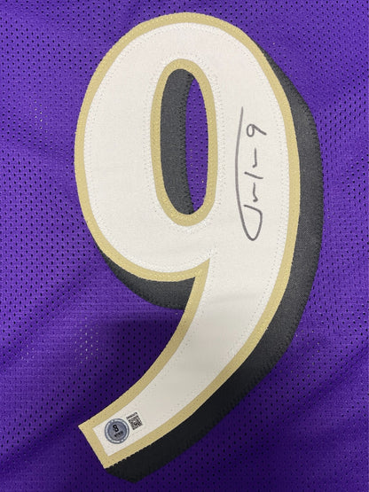 Justin Tucker Signed Baltimore Ravens Custom Jersey Beckett Witness BAS