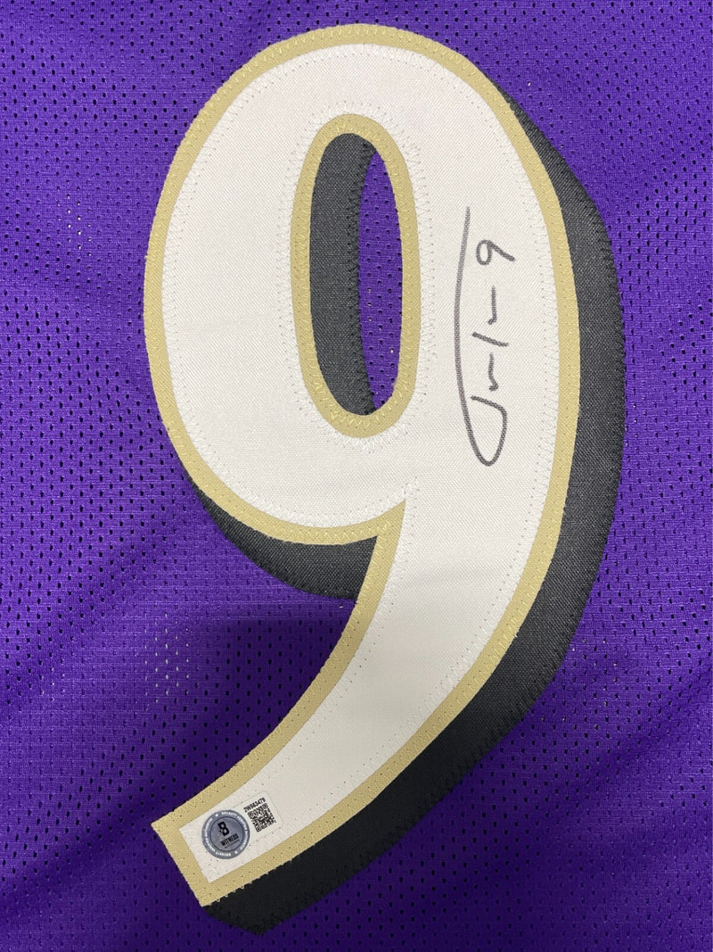 Justin Tucker Signed Baltimore Ravens Custom Jersey Beckett Witness BAS