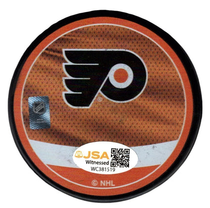 Eric Lindros Signed Philadelphia Flyers Reverse Retro Hockey Puck JSA