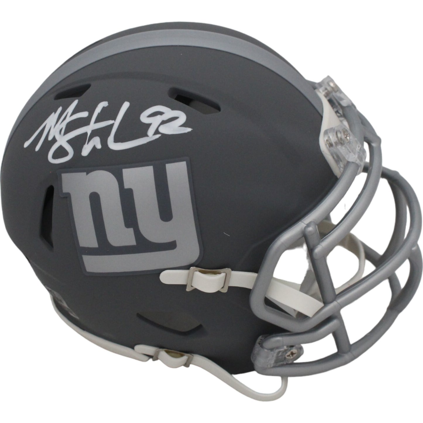 Michael Strahan New York Giants Slate Speed Mini Helmet (BAS)