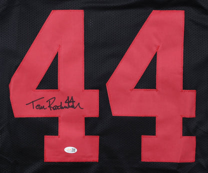 Tom Rathman Autographed San Francisco 49ers Black Custom Jersey