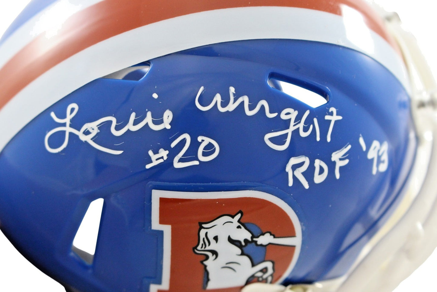 Louie Wright Denver Broncos Autographed Throwback Mini Helmet