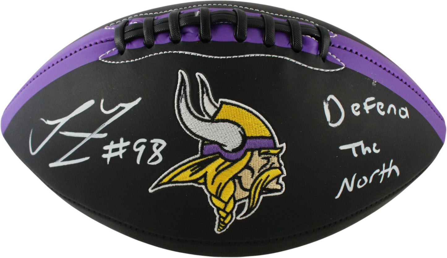 Linval Joseph Signed Minnesota Vikings Logo Football "Defend The North"