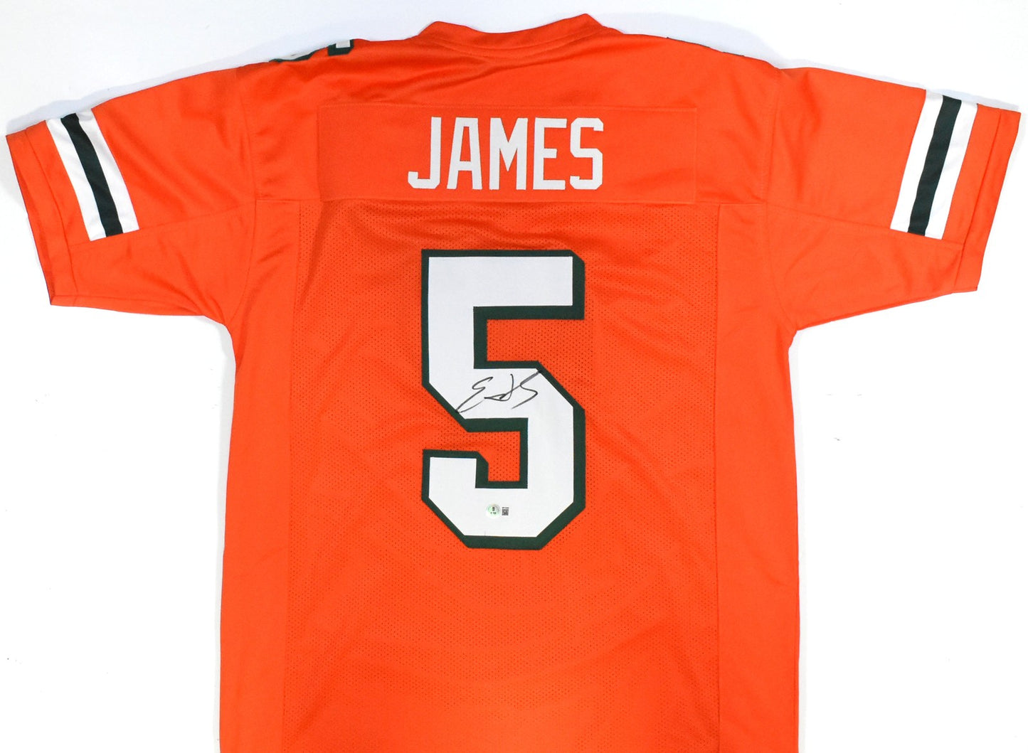 Edgerrin James Signed Miami Hurricanes Custom Orange Jersey