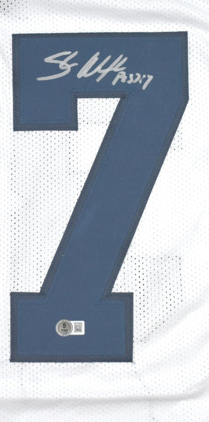 Shaun Alexander Autographed Seattle Seahawks Custom White Jersey