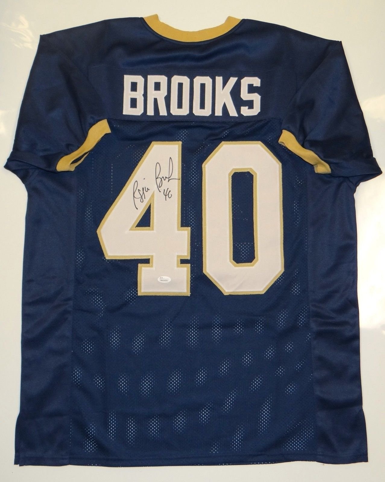 Reggie Brooks Autographed Blue Custom Jersey