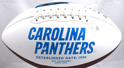 Luke Kuechly Autographed Carolina Panthers Logo Football - Black