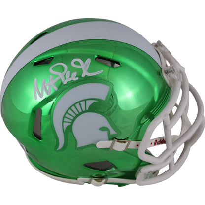 Magic Johnson Autographed Michigan State Spartans Chrome Mini Helmet