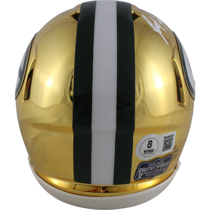 Brett Favre Signed Green Bay Packers Chrome Riddell Mini Helmet