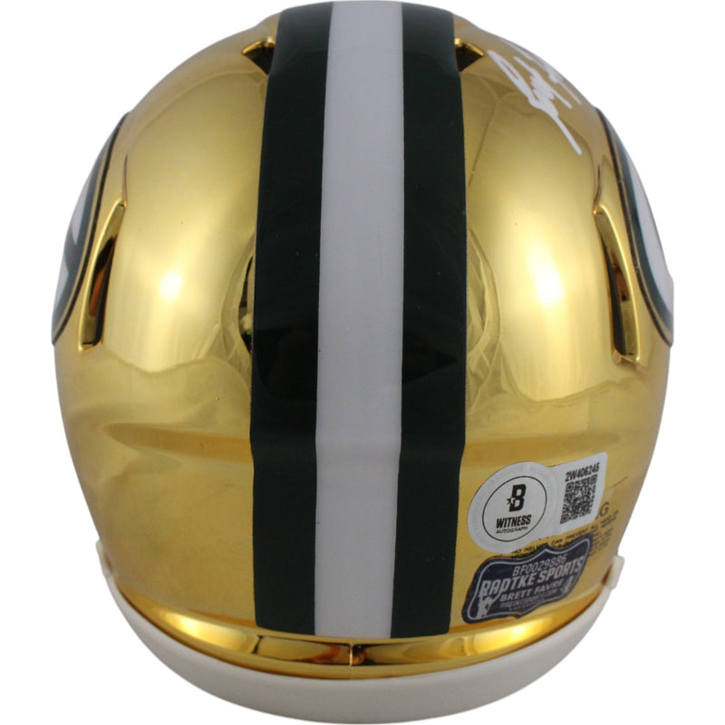 Brett Favre Signed Green Bay Packers Chrome Riddell Mini Helmet
