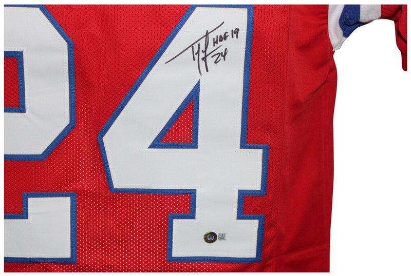 Ty Law Signed New England Patriots Red Custom Jersey Beckett Authentication
