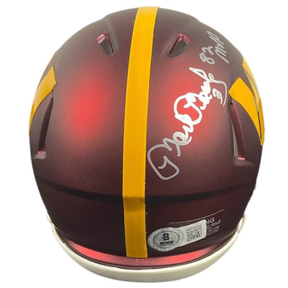 Mark Moseley Signed Washington Mini Helmet (82 MVP Inscription)