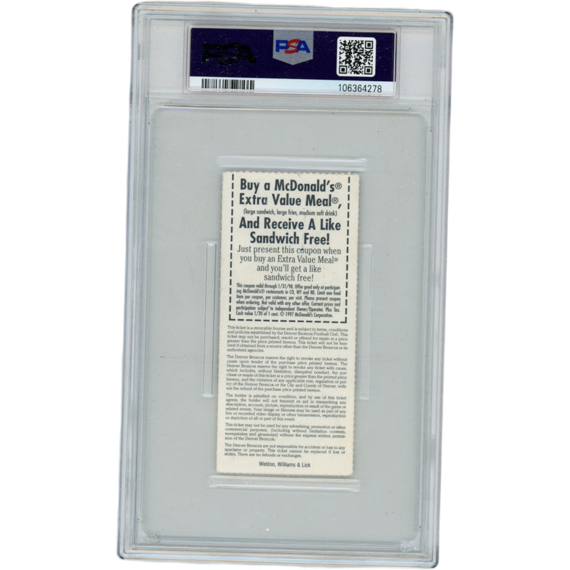 Tony Gonzalez Signed Kansas City Chiefs NFL Debut Ticket Stub (PSA 3)