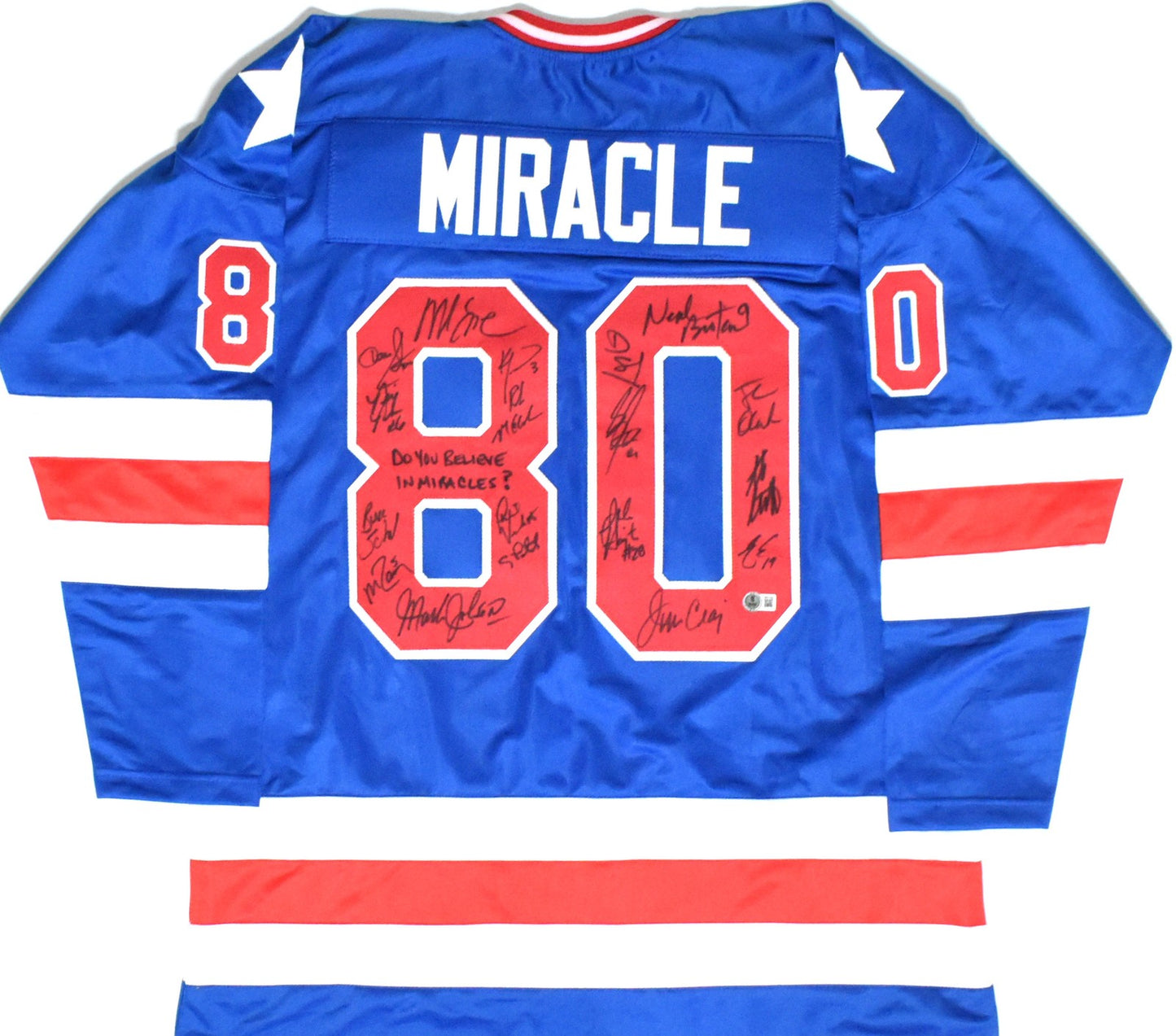 1980 Miracle on Ice Team Signed Team USA Blue Jersey (18 Sigs)