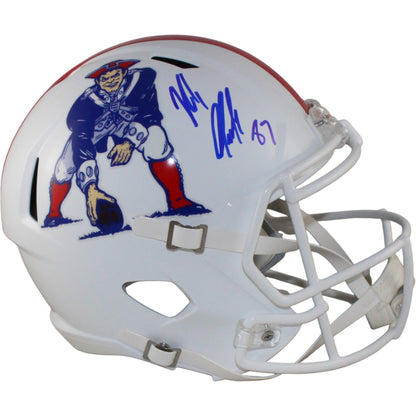 Rob Gronkowski New England Patriots Signed Full Size Throwback Replica Helmet