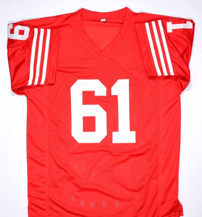 Jesse Sapolu Autographed San Francisco Red Custom Jersey