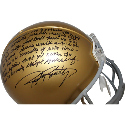 Rudy Ruettiger Signed Notre Dame VSR4 Authentic Helmet with Story Inscription