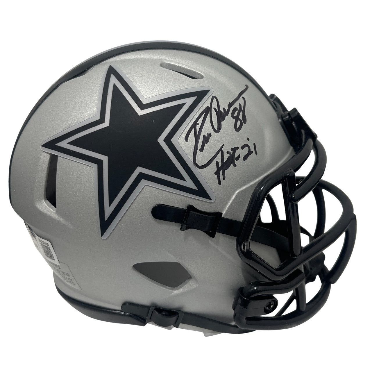Drew Pearson Signed Dallas Cowboys Rave Mini Helmet HOF 21 BAS