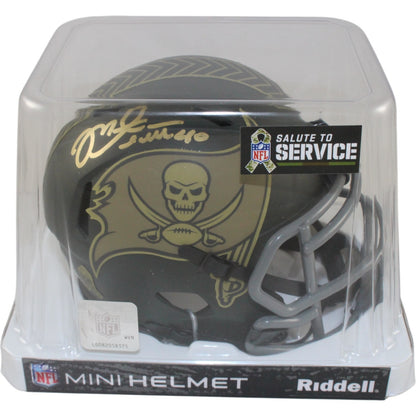 Mike Alstott Tampa Bay Buccaneers 2025 Salute to Service Mini Helmet BAS