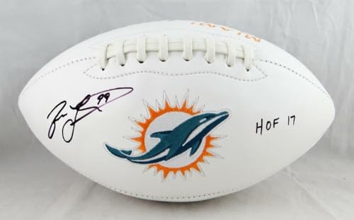 Jason Taylor Autographed Miami Dolphins Logo Football with HOF Inscription