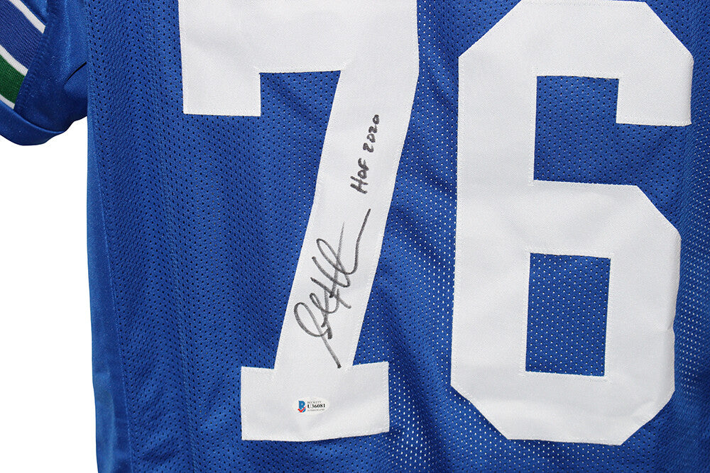 Steve Hutchinson Signed Seattle Seahawks Custom Jersey HOF BAS