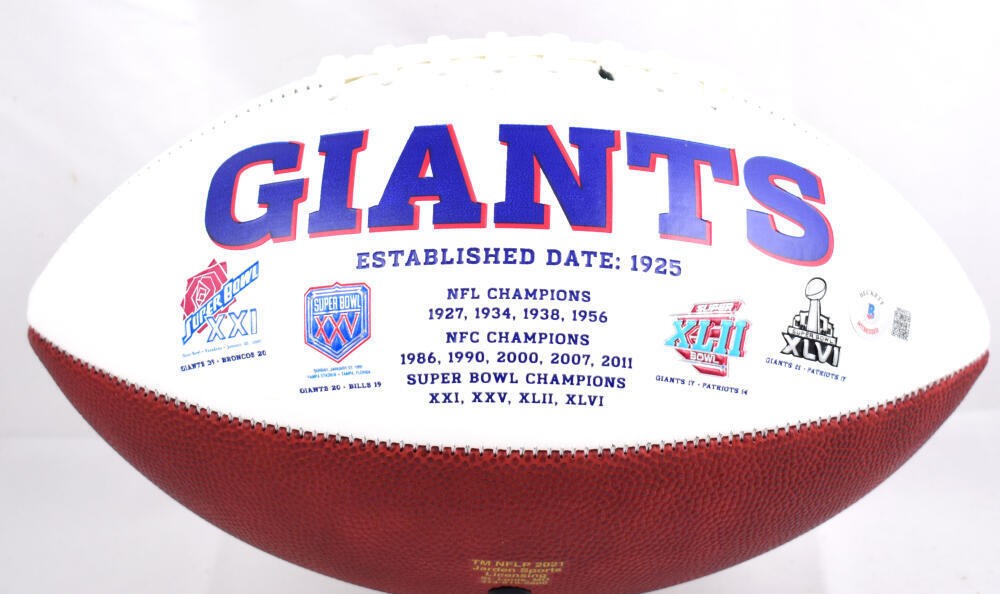 Jalin Hyatt Signed New York Giants Logo Football (Black)