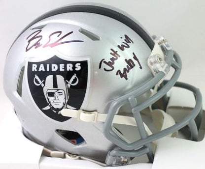 Bryan Edwards Signed Las Vegas Raiders Mini Helmet - "Just Win Baby" Inscription