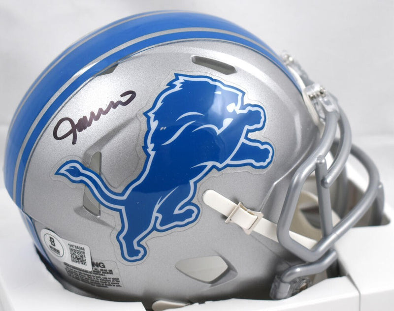 Jameson Williams Signed Detroit Lions Speed Mini Helmet (Black)