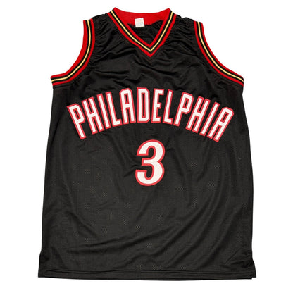 Allen Iverson Signed Philadelphia 76ers Custom Basketball Jersey (Beckett)