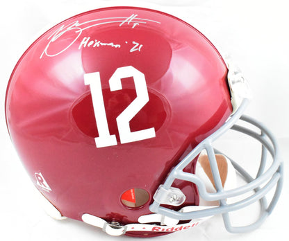 Bryce Young Autographed Alabama Crimson Tide Authentic Helmet - Heisman Inscription