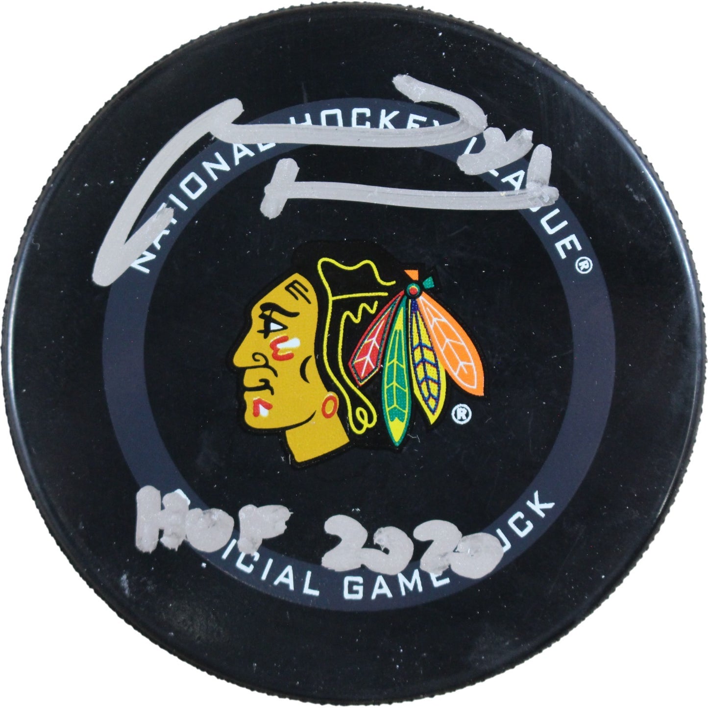 Marian Hossa Autographed Chicago Blackhawks Official Hockey Puck (HOF)