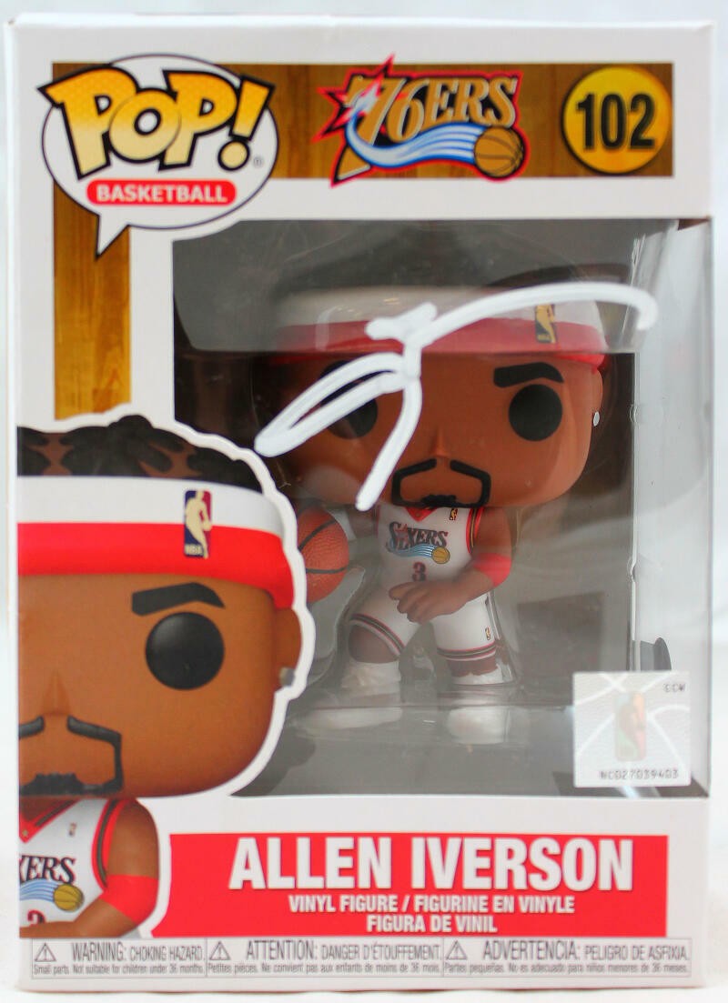 Allen Iverson Signed Funko Pop Figurine #102 White Jersey