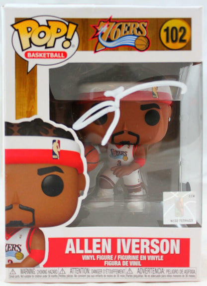 Allen Iverson Signed Funko Pop Figurine #102 White Jersey