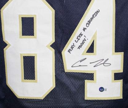 Cole Kmet Signed Notre Dame Style Jersey "Play Like A Champion" BAS