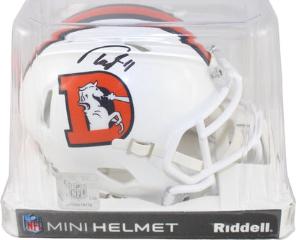 Troy Franklin Signed Denver Broncos Alternate Mini Helmet