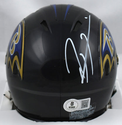 Ray Lewis Autographed Baltimore Ravens White Speed Mini Helmet