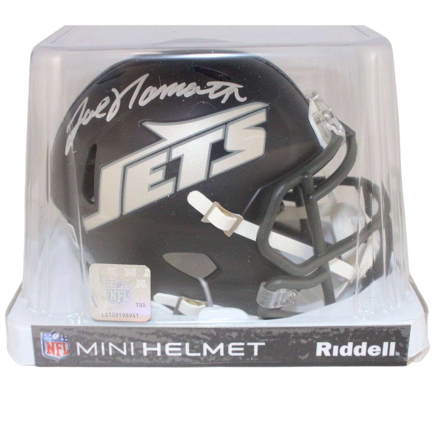 Joe Namath Autographed New York Jets Rivalries Mini Helmet