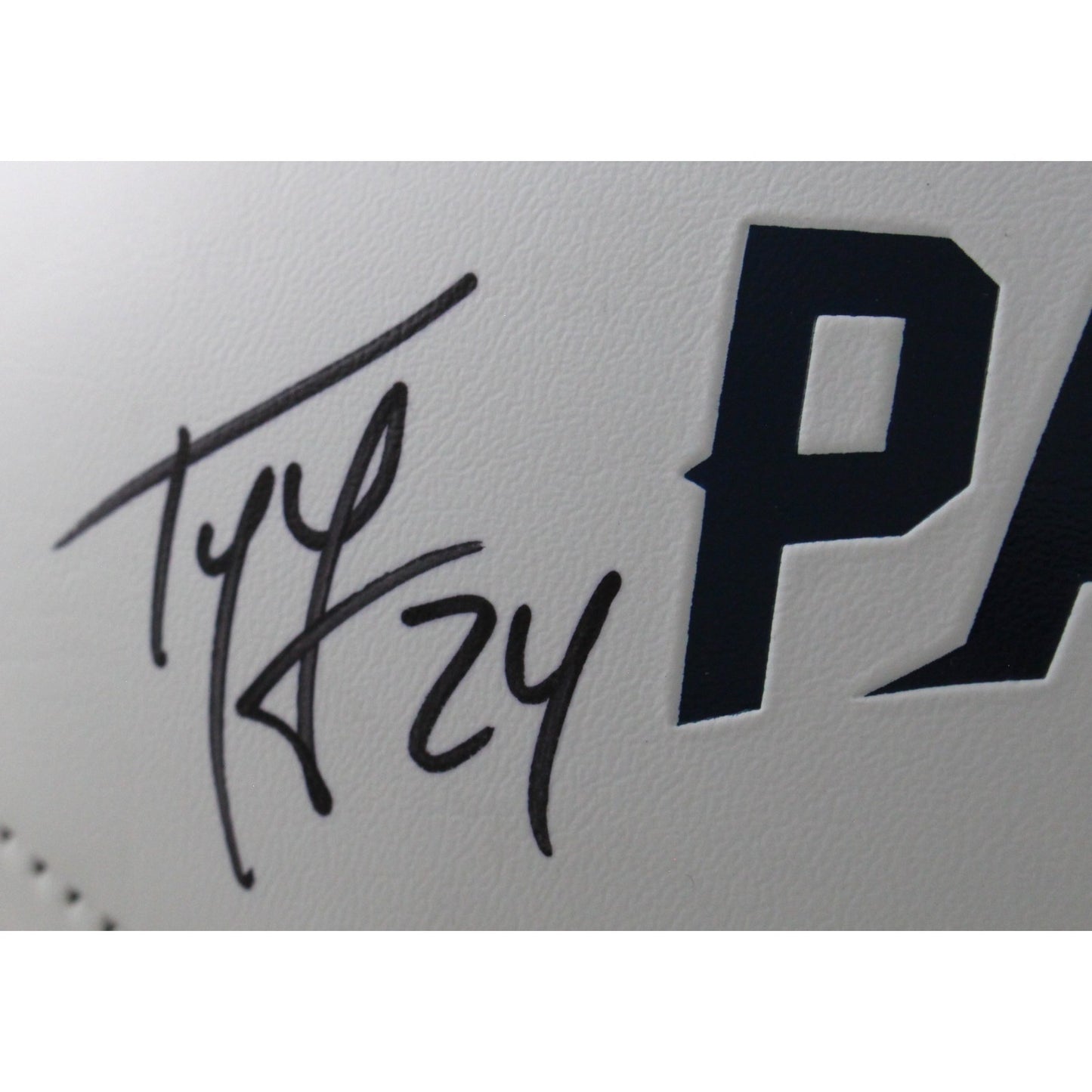 Ty Law Autographed New England Patriots Logo Football with HOF Inscription