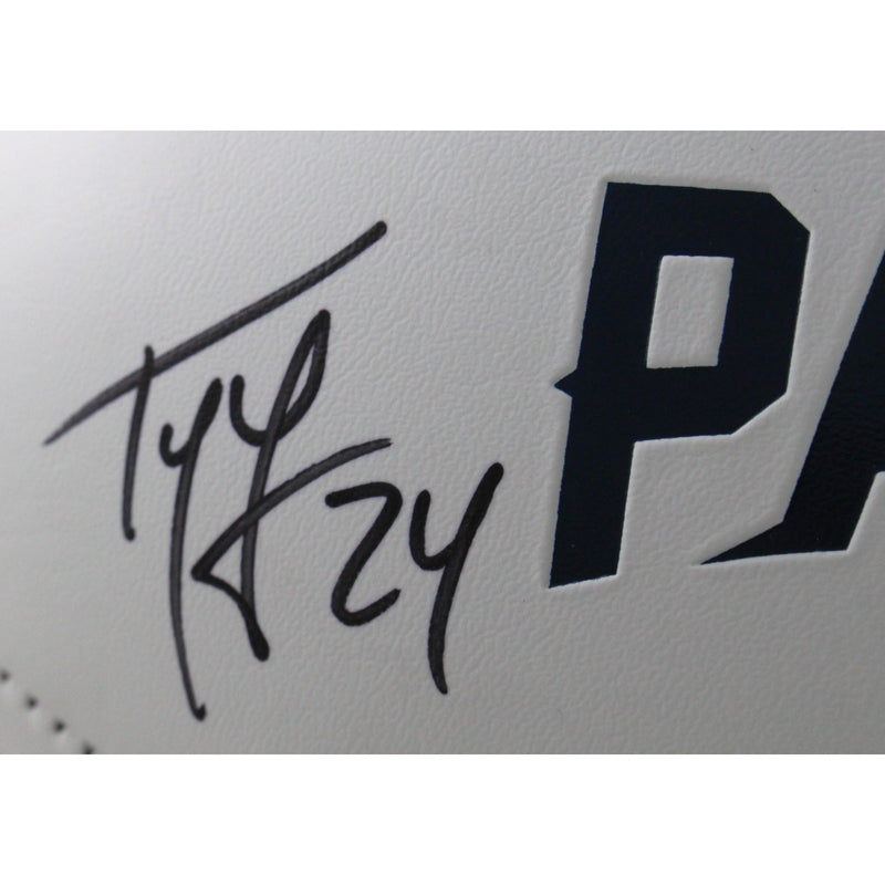 Ty Law Autographed New England Patriots Logo Football with HOF Inscription