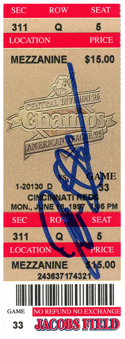 Deion Sanders Signed Cincinnati Reds 6/16/1997 Game Ticket Stub Beckett BAS