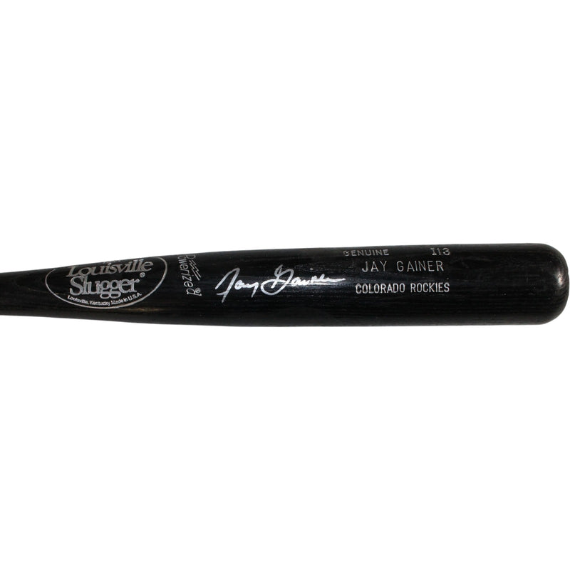 Jay Gainer Autographed Colorado Rockies Game Used Louisville Slugger Bat