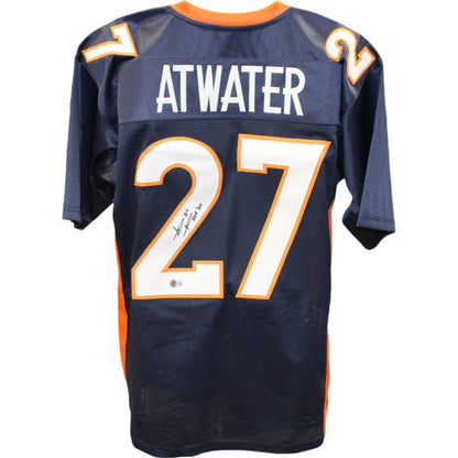 Steve Atwater Autographed Blue Pro Style Jersey (HOF Inscription)