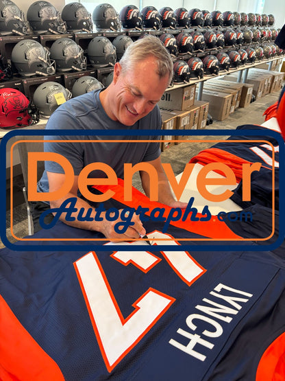John Lynch Autographed Pro Style Custom Blue Jersey
